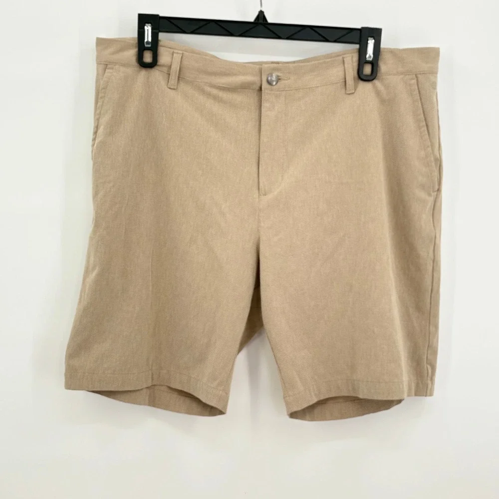 Adidas Mens Tan Golf‎ Shorts Textured Performance Activewear Size 40 HG8845